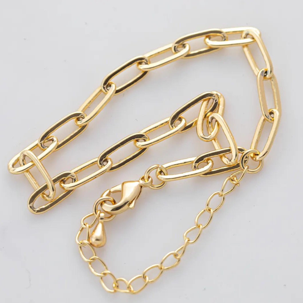 22K GF PAPERCLIP BRACELET