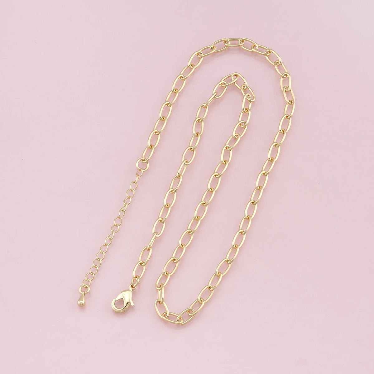 18K GF OVAL PAPERCLIP NECKLACE