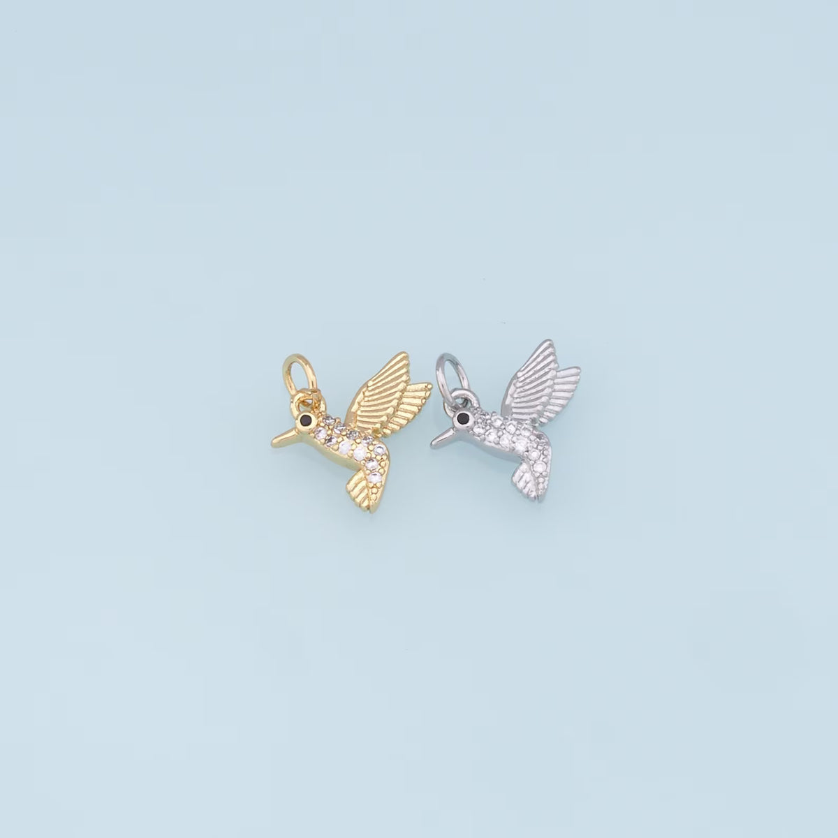 DIAMOND HUMMINGBIRD CHARM