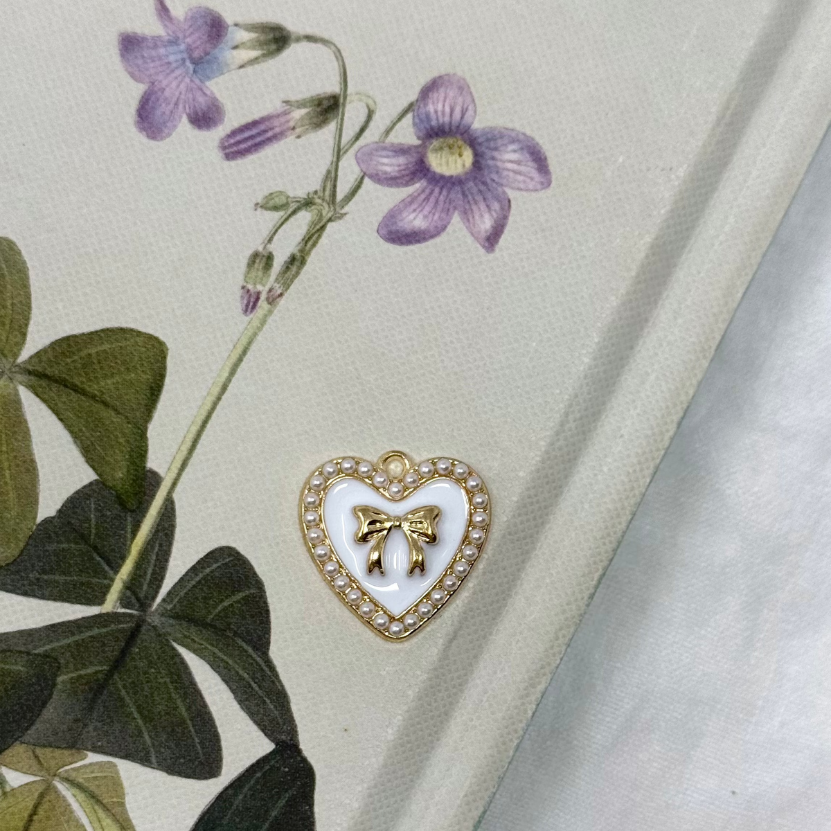 BOW COQUETTE HEART CHARM