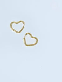 Gold Heart Hoops