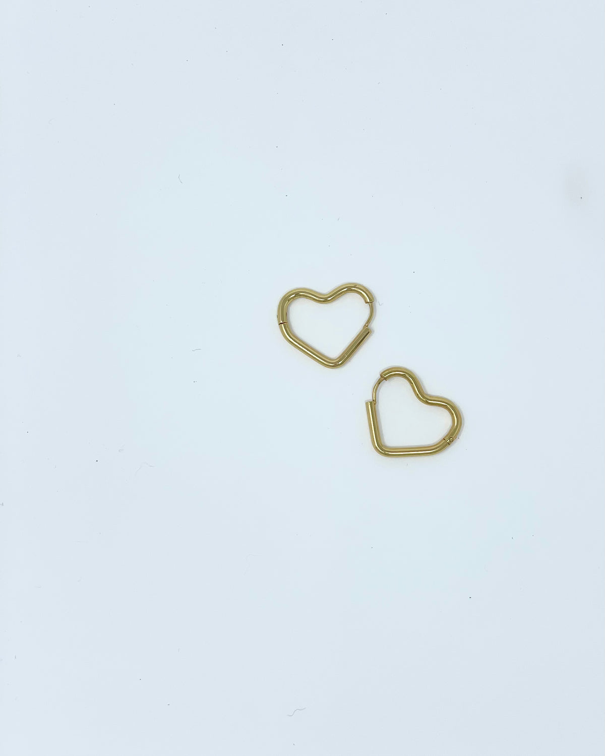 Gold Heart Hoops