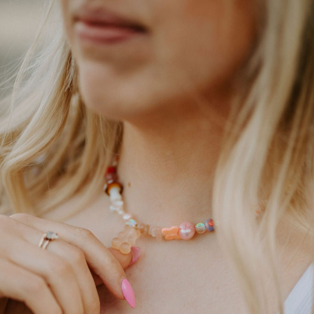 Jillie Bear Necklace Apricot 'Pre Order'